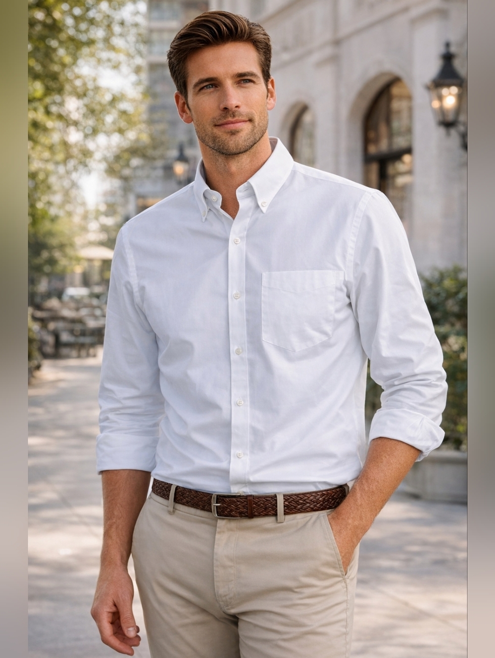 Tommy Hilfiger Men’s White Button Down Dress Shirt NWT Regular Fit 16-16.5 34/35